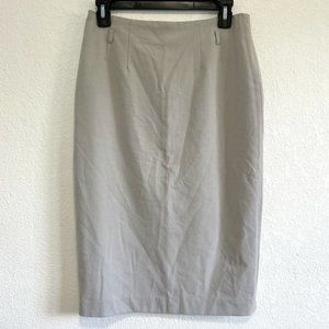 Knee Length Pencil Skirt - Grey - w/ Zipper, Belt Loops, & Built-in Underskirt